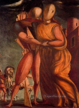 ジョルジョ・デ・キリコ Painting - ヘクターとアンドロマケ 1924年 ジョルジョ・デ・キリコ 形而上学的シュルレアリスム